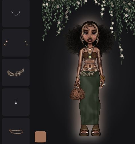 Everskies Outfits Boho, Everskies Black Outfit, Everskies Characters Y2k, Everskies Outfit Ideas, Everskies Y2k Grunge, Everskies Baddie, Digital Outfits, Tropical Girl, Virtual Girl