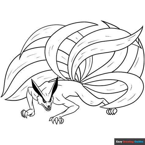 Free, printable Nine Tailed Fox coloring page for kids. Print it out or color it online. 9 Tailed Fox Drawing, Nine Tailed Fox Naruto, Fox Drawing Tutorial, 9 Tailed Fox, Naruto Drawings Easy, Super Coloring Pages, Nine Tails, Fox Drawing, Fox Pictures