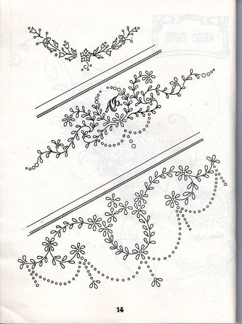 Vintage Embroidery Patterns, Embroidery Patterns Ideas, Motifs Perler, Floral Embroidery Patterns, Border Embroidery Designs, Patterns Ideas, Embroidery Transfers, Pola Sulam, Embroidery Patterns Vintage