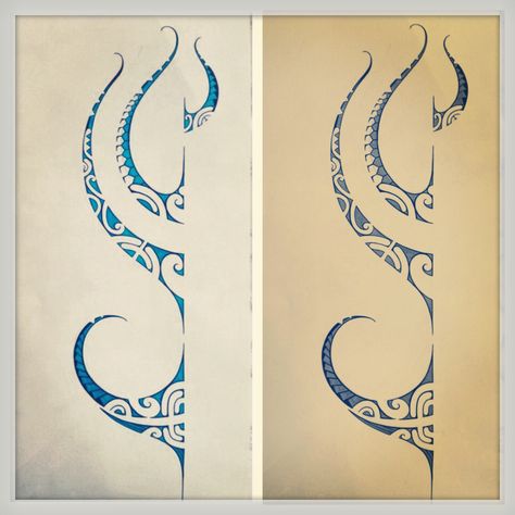 Polynesian tattoo design. With a little blue! Maori Tattoo Frau, Polynesian Tattoo Design, Ta Moko Tattoo, Brisbane Tattoo, Maching Tattoos, Polynesian Tattoos Women, Filipino Tattoos, Octopus Tattoos, Polynesian Tattoo Designs