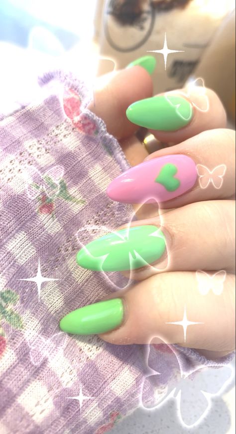 Mitsuri Nail Design, Saiki K Nail Art, Mitsuri Nails Acrylic, Mitsuri Nail Art, Mitsuri Nails Demon Slayer, Mitsuri Nails Design, Mitsuri Inspired Nails, Saiki K Nails, Mitsuri Kanroji Nails