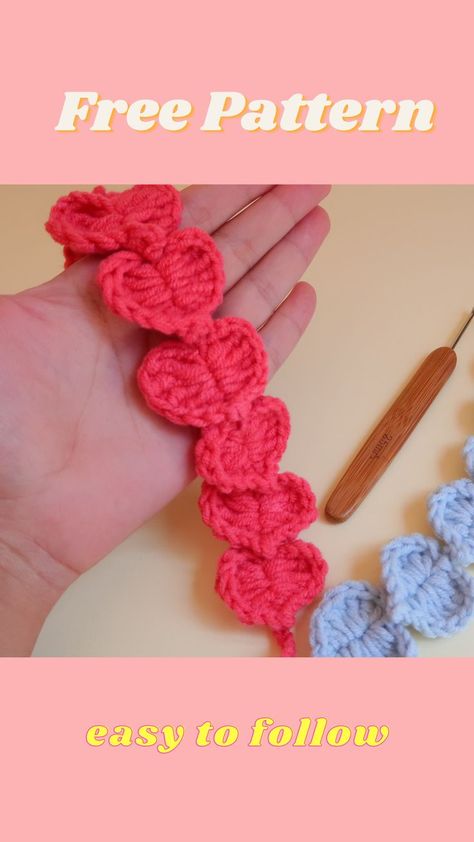 Headband Pattern Free, Headband Crochet, Heart Headband, Headband Pattern, Crochet Heart, Crochet Headband, Pattern Free, How To Crochet, Heart Bracelet