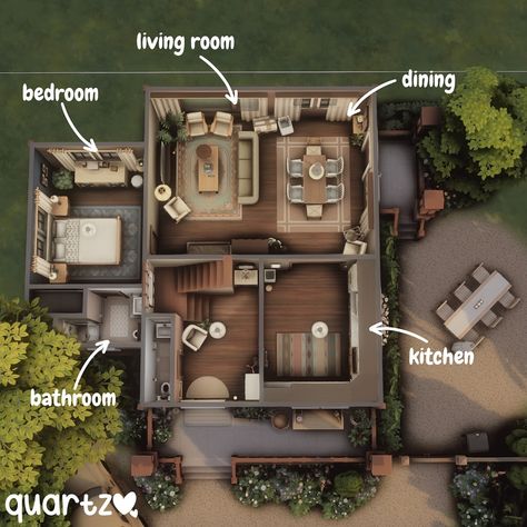 ♡ quartz ♡ | sulsul! ☁️ it’s floorplan timeee 🫶🏻 #pandoshell2k • • 🪴no cc 🪴gallery id : quartzz64 🪴3 bedrooms | 2 bathrooms • • • • • • tags 🏷️: #sims... | Instagram Sims House Interior, Sims4 House Layout, Sims 4 Tiny House Floor Plans, The Sims 4 Houses Ideas, Sims 4 Houses Layout, Home Layout, Sims Freeplay Houses, Sims 4 Family, Sims 4 House Plans