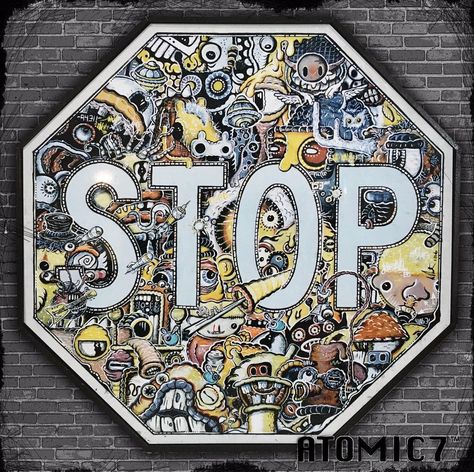 Stop Sign Painting Ideas, Stop Sign Art, Signature Inspiration, Street Sign Art, Sign Road, Street Tattoo, Art Paintings For Sale, Stop Sign, Road Signs