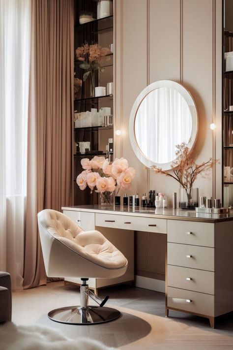 Discover my Coaching Products about Style, Femininity, Confidence and Relationship!❤️ Elegant Dressing Table, Makeup Tables, Style Your Outfit, Elegant Dressing, Beauty Corner, Vanity Design, Annual Sale, Vanity Organization, Bedroom Decor Design