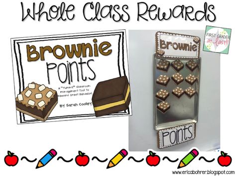 Brownie Points by Sarah Cooley for Whole Class Good Behavior Rewards Brownie Points Classroom Management, Whole Group Classroom Rewards, Good Behavior Rewards, Whole Class Behavior Management, Behavior Expectations, Positive Behavior Management, Classroom Essentials, Camping Classroom, Classroom Management Plan