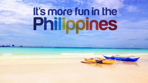 Why the Department of Tourism came up with the slogan "It's more fun in the Philippines"? Read goo.gl/SZWNEk #PhWebOutsourcing Its More Fun In The Philippines Logo, Its More Fun In The Philippines, Pilipinas Art, Philippines Tourism, Illustrator Logo, Filipino Art, Tourism Poster, Filipino Culture, Crowdfunding Campaign