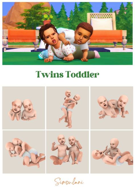 Sims 4 Poses, Twins Posing, Sims 4 Couple Poses, Toddler Poses, Sims Baby, Sims 4 Traits, Sims 4 Family, The Sims 4 Pc, Twin Toddlers