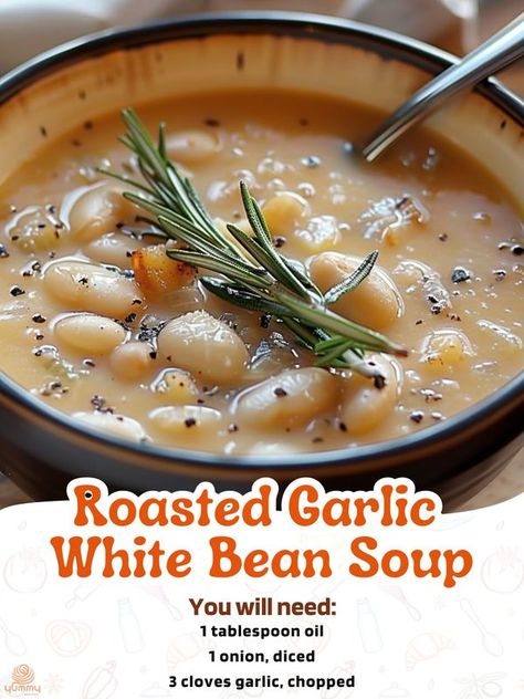 Garlic White Bean Soup, Creative Cookery, Soup Ingredients, Turkey Pepperoni, Good Recipes, Creative Recipes, White Bean Soup, The Soup, White Bean