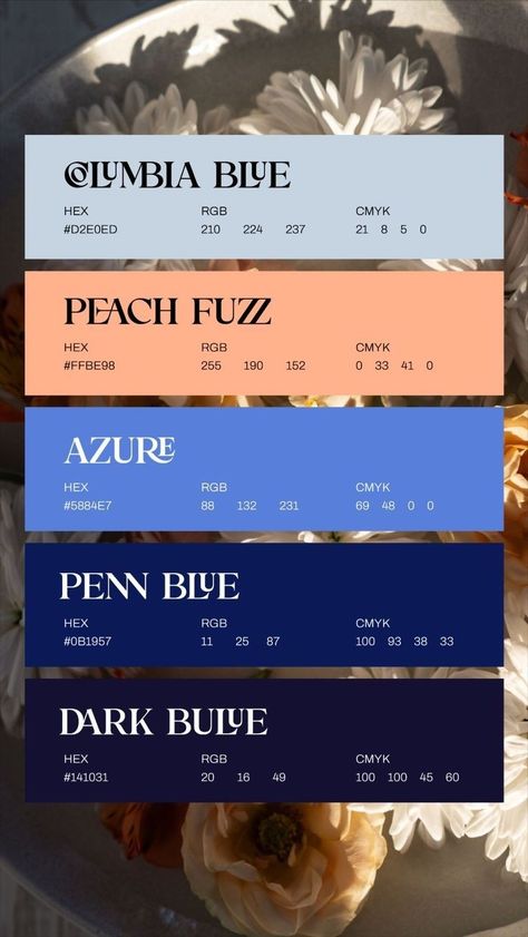 New Years Color Palette, Color Of The Year 2024, Inspiration Typographie, Flat Color Palette, 2024 Inspiration, Color Design Inspiration, Hex Color Palette, Pantone Color Of The Year, Color Pallete