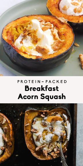 Acorn Squash Baked, Squash Acorn, Packed Breakfast, Acorn Squash Recipes, Baked Squash, Ambitious Kitchen, Protein Packed Breakfast, Bon Appetite, Acorn Squash