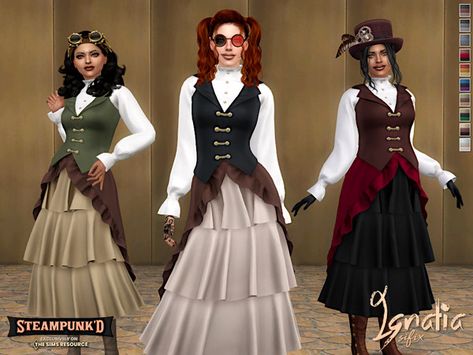 Adventurer Clothes, Cc Folder, Pirate Outfit, Steampunk Dress, Bella Dress, Eliza Dress, Sims 4 Dresses, Sims 4 Downloads, Sims4 Cc