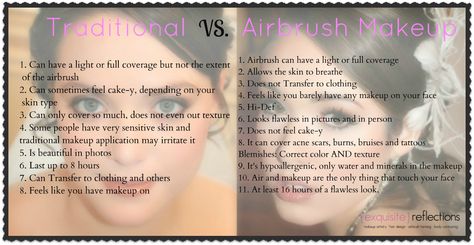 Traditional Makeup Vs. Airbrush Makeup! What do you use? ~ Exquisite Reflections Airbrush Makeup Vs Traditional Make Up, Airbrush Vs Traditional Makeup, Makeup Traditional, Traditional Makeup, Makeup Training, Nail Tattoo, Airbrush Makeup, Tie The Knots, The Picture