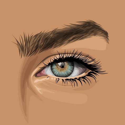 Vector art, vexel art, illustrator Eye Vector, Vexel Art, Girl Power Art, Vector Portrait Illustration, Esthetician Marketing, Power Art, Yellow Eyeshadow, Eye Illustration, Pop Art Drawing