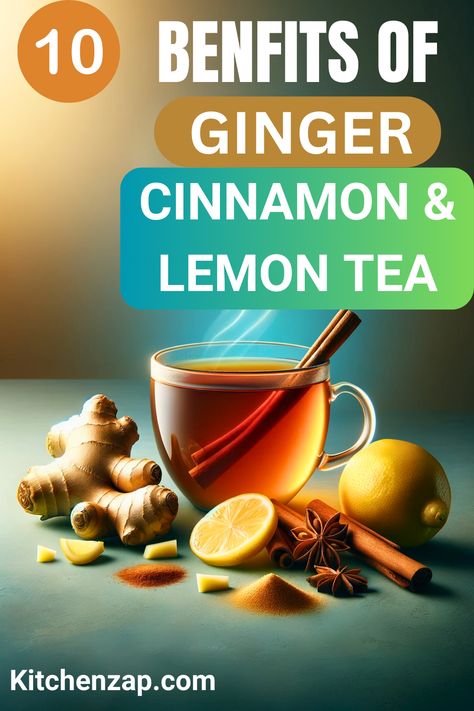 Embark on a journey to wellness with the remarkable benefits of ginger, cinnamon, and lemon tea. This guide highlights the top 10 advantages, from enhancing immunity to soothing digestion. Discover how this aromatic trio can be your ally in health and vitality. Embrace the benefits of ginger, cinnamon, and lemon tea for a balanced life. #benefitsofgingercinnamonandlemontea #benefitsofgingercinnamontea Cinnamon And Lemon Tea, Ginger And Cinnamon Tea Benefits, Ginger Lemon And Cinnamon Tea, Lemon Tea Benefits, Cinnamon Tea Benefits, Homemade Tea Recipes, Ayurvedic Lifestyle, Ginger Lemon Tea, Ginger Tea Benefits