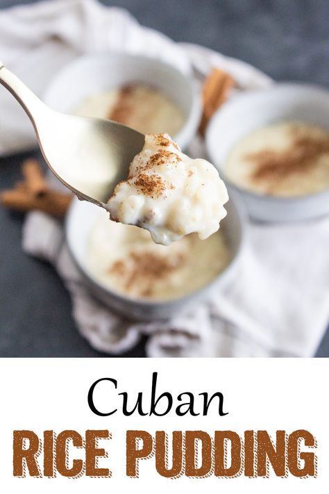 Cuban Rice Pudding, Cuban Rice Pudding Recipe, Cuban Rice, Cuban Desserts, Night Cafe, Cuban Dishes, Rice Pudding Recipe, Boricua Recipes, Cuban Cuisine