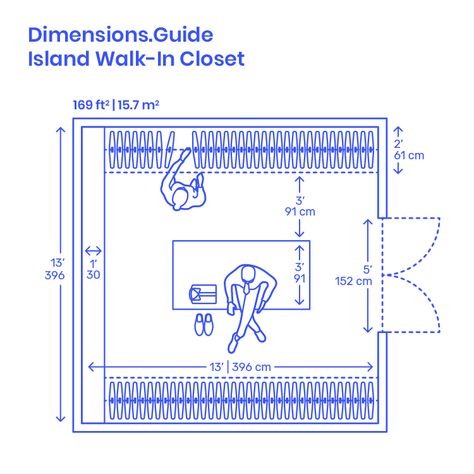 Walk In Closet Measurements, Closet Measurements, Walk In Closet Dimensions, Closet Dimensions, Walk Through Closet, Human Dimension, Closet Island, Walking Closet, Wardrobe Designs