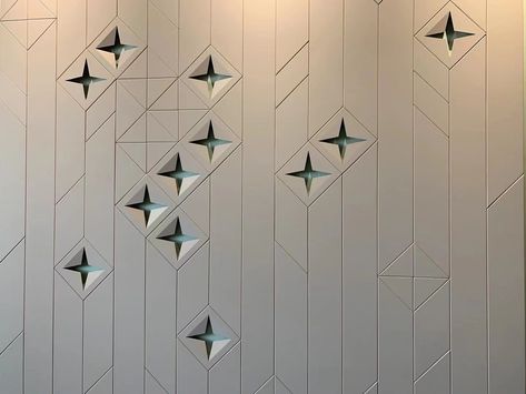 Grooves Pattern On Wall, Office Wall Texture Design, Grooving Pattern On Ceiling, Ceiling Groove Design, Mdf Groove Pattern, Wall Cladding Texture, Wall Cladding Interior, Wall Cladding Designs, Small Office Design Interior