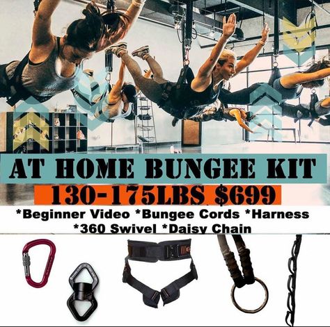 Sling Bungee Fitness’s Instagram profile post: “Now offering At Home Bungee Kits! Our At Home Bungee Kits have shorter cords for shorter ceilings. Maybe you need a kit to practice with,…” Bungee Cord Exercise, Bungee Fitness, Sling Bungee Fitness, Bungee Cords, Bungee Jumping, Daisy Chain, Home Ceiling, Instagram Profile, Gym