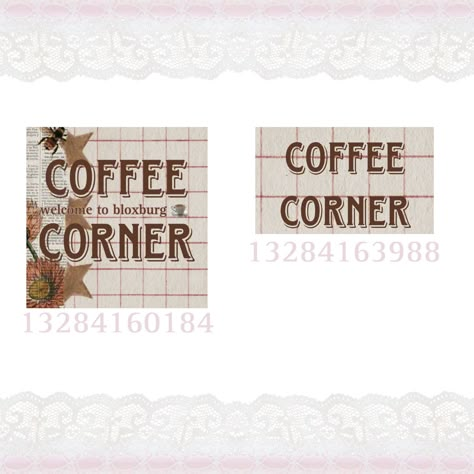 Coffee Decals Bloxburg, Shop Bloxburg, Cafe Layout Plan, Town Decals, City Bloxburg, Coastal House Exterior, Bloxburg Cafe, Picture Decals, Bloxburg Tips