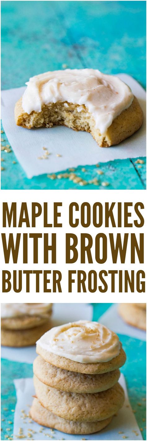 Baking Cookies Recipes, Cookies With Brown Butter, Bakery Style Cookies, Maple Cookies, Maple Recipes, Brown Butter Frosting, Maple Syrup Recipes, Amazing Cookies, The Recipe Critic