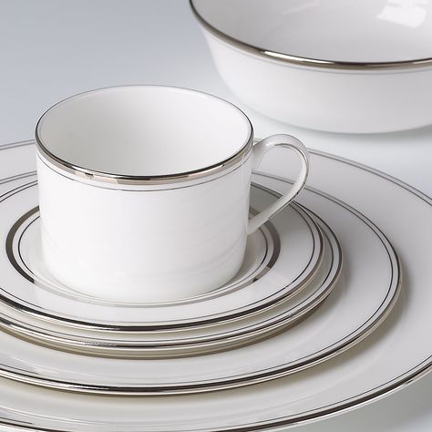 kate spade Library Lane 5-pc Place Setting | Lenox Lenox Dinnerware, Kate Spade Dinnerware, Beautiful Dinnerware, New York Library, Imperial China, Tea Saucer, Tableware Collection, China Patterns, Sunday Brunch