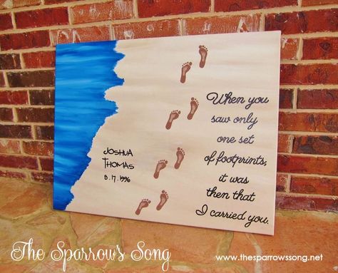 Footprints In The Sand Drawing, Verse Paintings, Footprints Poem, Footprints In The Sand Poem, Scripture Prayers, Scripture Painting, Sand Drawing, Broken Crayons Still Color, Footprints In The Sand