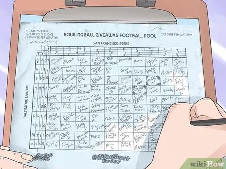 How to Set up a Football Pool: 9 Steps (with Pictures) - wikiHow 100 Square Football Board, Football Pool Board Squares, How To Play Flag Football, Super Bowl Pool, Football Field Dimensions, Football Pool, Bowling Ball, Football Party, San Francisco 49ers