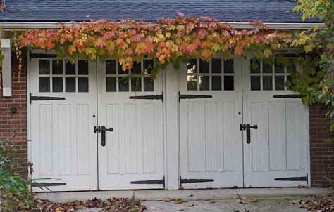 Are Side Hinged Garage Doors Right For Your Home? - Garage Transformed Side Hinged Insulated Garage Doors, Hinged Garage Doors, Side Hinged Garage Doors, Aluminium Garage Doors, Garage Door Sizes, Carriage House Garage Doors, Garage Door House, Garage Door Hinges, Aluminum Garage