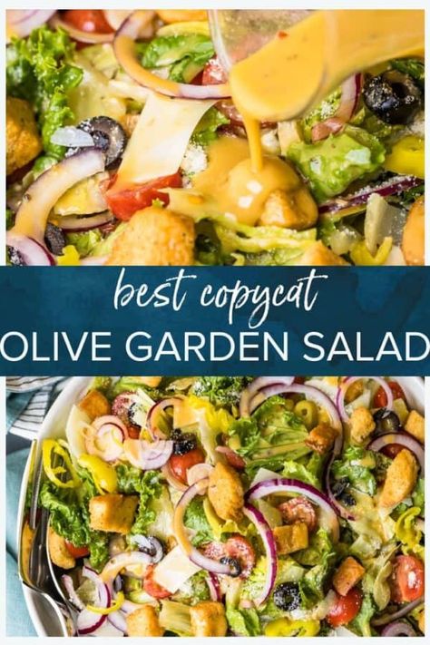 Garden Salad Dressing Recipe, Copycat Olive Garden Salad, Olive Garden Salad Dressing Recipe, Olive Garden Salad Recipe, Garden Salad Dressing, Garden Salad Recipe, Tempting Food, Appetizing Food, Olive Garden Salad Dressing