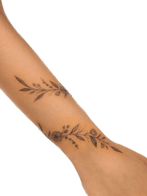 Flower Bracelet Tattoo, Women Arm Tattoo, Friends Tattoos, Lower Arm Tattoos, Cute Simple Tattoos, Wrap Tattoo, Mom Tattoo, Beautiful Flower Tattoos, Cool Ear Piercings