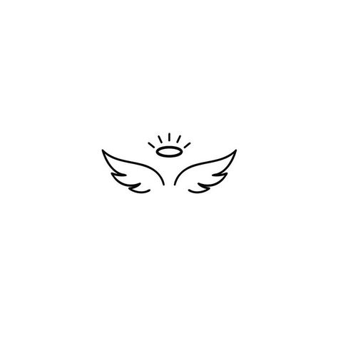 Tiny Angel Wing Tattoo Simple, Angel Wing Doodle, Small Wings Tattoo Design, Wing Doodle, Simple Angel Tattoo, Simple Angel Tattoos, Small Wing Tattoos, Small Wings Tattoo, Small Wing