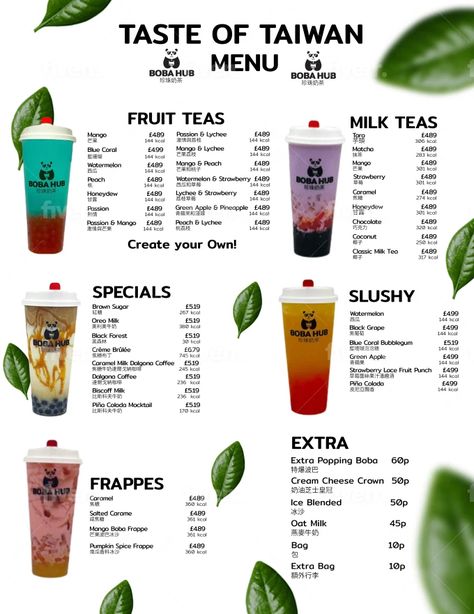 Design menu for coffee shop, boba shop, cafe, restaurant by Jayanta17 | Fiverr Menu For Coffee Shop, Coffee Bubble Tea, Bubble Tea Menu, Drink Menu Design, Boba Recipe, Boba Tea Recipe, Menu Board Design, Boba Shop, Smoothie Menu