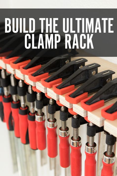 How to Make the World's Easiest Clamp Rack Clamp Rack, Clamp Storage, Garage Atelier, Essential Woodworking Tools, Woodworking Tools Workshop, Woodworking Classes, Shop Storage, Woodworking Workshop, Diy Holz