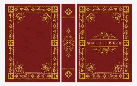 Red and gold ornamental of classical book cover Free Book Cover Design, Ornate Books, Book Texture, Creative Book Cover Designs, Book Cover Design Template, Creative Book Covers, غلاف الكتاب, Vintage Book Cover, Books Cover