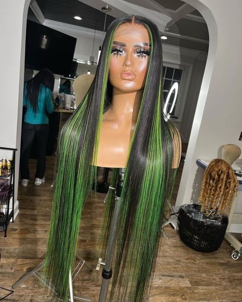 🌈Color customization & Sale (@wigmaster__) posted on Instagram: “Which one do you want??🥰DM to ask a Super Big Wholesale/Lower Sales Price 💋Follow @wigmaster__ for more about hair…” • Jan 3, 2022 at 12:28am UTC Black And Green Hair, Wigs Bob, Brazilian Remy Hair, 360 Lace Wig, Custom Wigs, Full Lace Wig, Hair Transformation, Wigs For Black Women, Aesthetic Hair