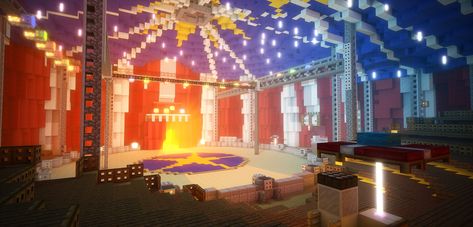 Circus Minecraft Ideas, Circus Minecraft Build, Circus Tent Minecraft, Carnival Minecraft, Minecraft Carousel, Minecraft Circus Tent, Circus Minecraft, Minecraft Carnival Builds, Minecraft Stage