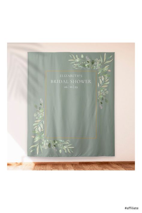 Bridal Shower Photo Backdrop, Shower Photo Backdrop, Bridal Shower Photo Booth, Green Arch, Photo Tapestry, Photobooth Backdrop, Chic Bridal Showers, Country Garden Weddings, Bridal Shower Photos