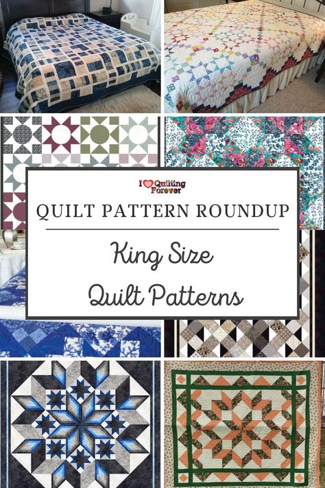 Size Of Quilts For Beds, Quilts For Queen Size Bed Patterns, King Bed Quilt Patterns, Size Of King Size Quilt, Quilt Patterns For King Size Bed, King Size Bed Quilts Patterns, Beginner Quilt Patterns King Size, Quilt King Size, King Size Quilt Patterns Modern