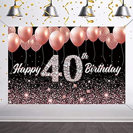 Trgowaul 40th Birthday Decorations Banner Women, Rose Gold Happy 40th Bday Decorations for Women, 40 and Fabulous Decorations Backdrop Party Supplies, 40 Year Old Photography Background 5.9 X 3.6 Fts : Amazon.ca: Health & Personal Care 40th Bday Decorations, 40th Birthday Banner, Birthday Background Images, 40 And Fabulous, 40th Birthday Decorations, Happy 40th, Old Photography, Party Pictures, 40th Birthday Parties