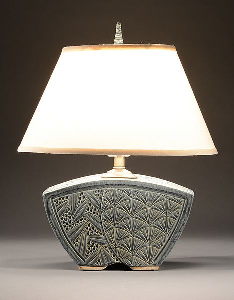 Ceramic Lamp Shade, Armature Sculpture, Stoneware Lamp, Ceramic Lampshade, Pottery Carving, Ceramic Lighting, Leaf Carving, Ceramic Projects, Ceramic Lamp Base