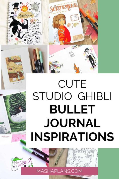 If you're looking for adorable Studio Ghibli Bullet Journal theme inspirations you're in the right place. These pages will bring you straight to the magical Ghibli world. Bullet Journal ideas, Bullet Journal inspirations, Bullet Journal theme ideas. Ghibli Journal Ideas, Studio Ghibli Bullet Journal, Studio Ghibli Journal, Ghibli Journal, Cute Studio Ghibli, Bullet Journal Theme Ideas, Journal Theme Ideas, Bullet Journal Decoration, Ideas Bullet Journal