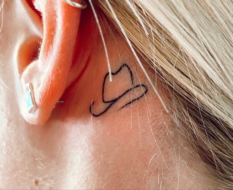 Cowboy Hat Tattoo Behind Ear, Nashville Inspired Tattoos Small, Nashville Tiny Tattoos, Western Behind Ear Tattoo, Cowboy Tattoo For Women, Tattoos Cowboy, Tiny Western Tattoos, Hamburg Tattoo, Simple Couples Tattoos