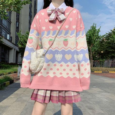 Devi Goddess, Pastel Outfit, Kawaii Fashion Outfits, J Fashion, Modieuze Outfits, Comfy Sweaters, Mode Inspo, Kawaii Clothes, 여자 패션