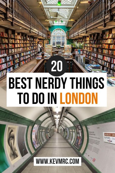 Searching for the best nerdy things to in London? Here are the 20 best geeky things you could do in London whether you're a tourist or a local, all shared by a true Londonner. From hidden gems to bookstore tours and board games hangouts, you'll find what you need in this post. unique things to do in london | unusual things to do in london | fun things to do in london #london London For A Day, Must Do Things In London, Southern England Travel, Things To Do In Notting Hill, London Ideas Travel, Free London Things To Do, Unusual Things To Do In London, Things To Do In London With Kids, Top Things To Do In London