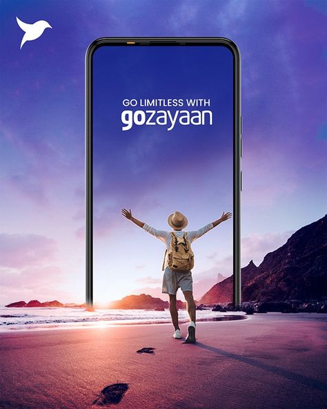 GoZayaan - Travel Social Media Creative Ads :: Behance Traveling Post Ideas, Discount Offer Creative Ads, Travel Creative Ads Social Media, Social Media Ads Advertising, Travel Ads Design, Travel Post Design, Social Media Marketing Creative Ads, Travel Social Media Design, Travel Creative Ads