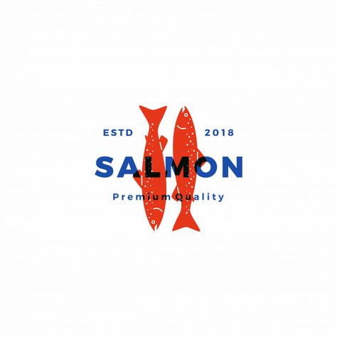 Plakat Design Inspiration, Logo Generator, Inspiration Logo Design, Vintage Logos, Food Logo Design, Salmon Fish, Restaurant Logo, Fish Logo, 카드 디자인