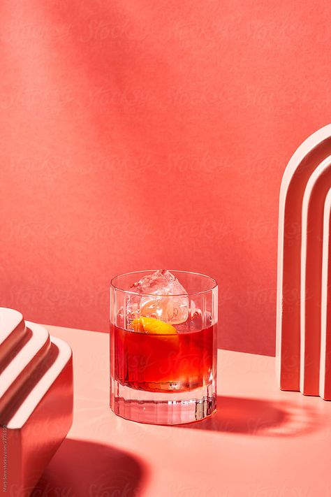 Negroni Cocktail Photography, Negroni Photography, Cocktail Background, Drinks Photoshoot, Drink Background, Citrus Cocktail, Negroni Cocktail, Ice Photography, Club Sofa