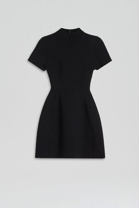 Scanlan Theodore, High Neckline, Peplum Dress, A Line, Black Dress, Mini Dress, Wardrobe, Collar, Knitting