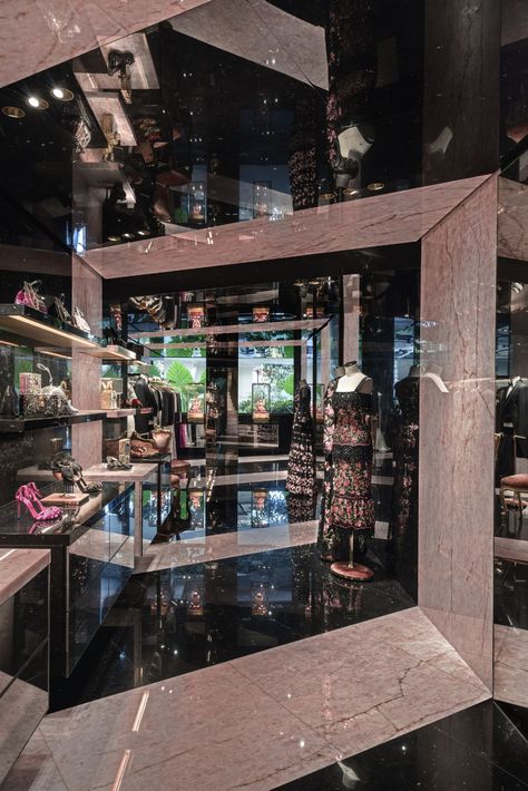 These Two Breathtaking Dolce & Gabbana Stores Are Architectural Eye Candy | Architectural Digest Dolce And Gabbana Store, Dolce Gabbana Store, Baroque Chair, Accent Wall Panels, Historical Interior, Retail Store Interior Design, Retail Store Interior, Iconic Chairs, Unique Furniture Pieces